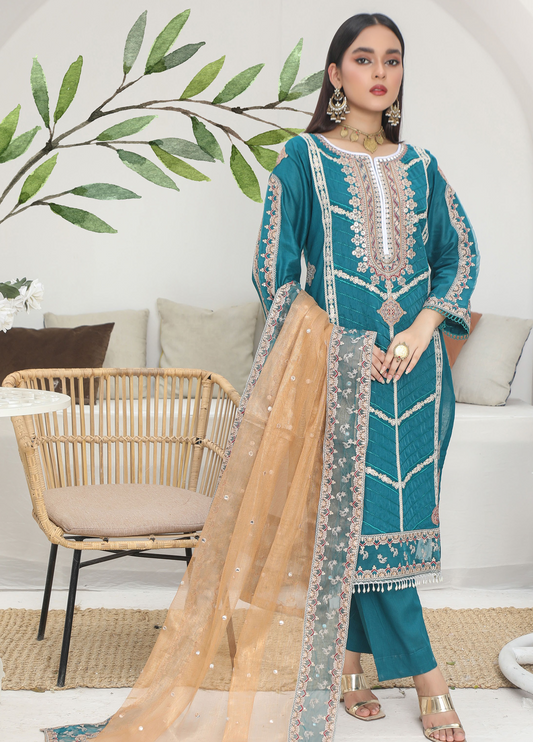 Embroidered Stitched 3 Piece Lawn Suit Design 101-Ready to Wear