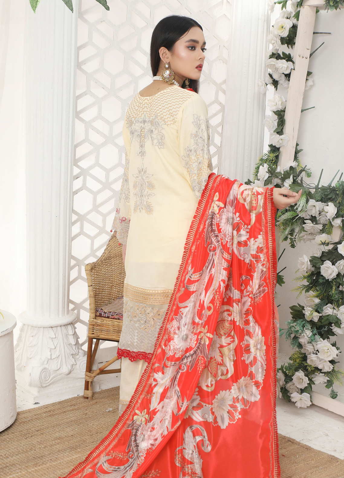 Embroidered Stitched 3 Piece Lawn Suit Design 202 Ready to Wear