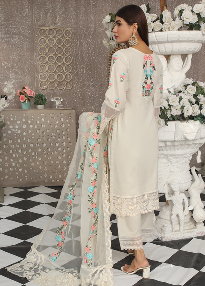 Embroidered Stitched 3 Piece Lawn Suit Design 303 Ready to Wear