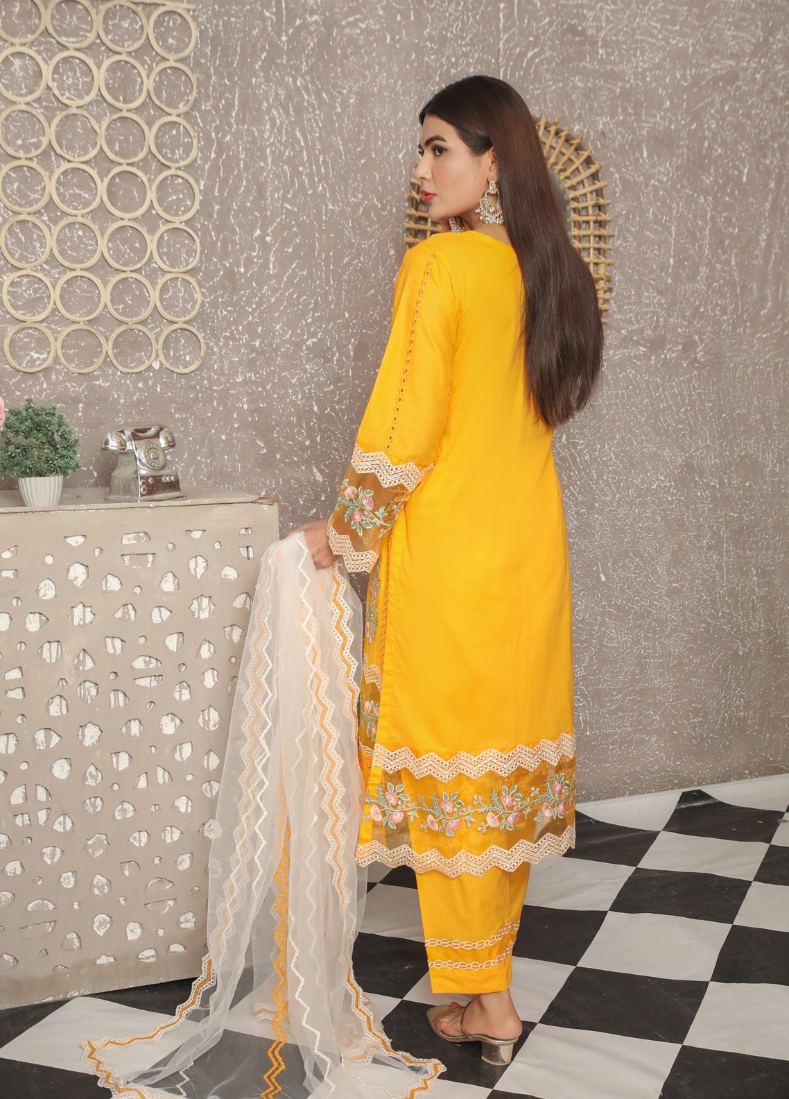 Embroidered Stitched 3 Piece Lawn Suit Design 304 Ready to Wear