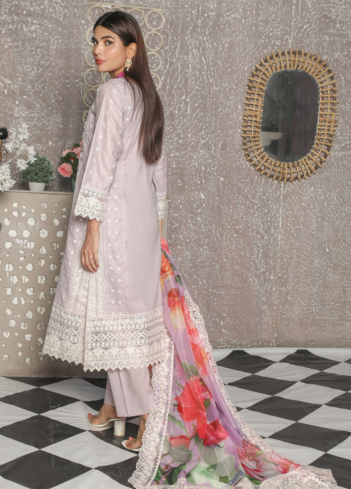 Embroidered Stitched 3 Piece Lawn Suit Design 305 Ready to Wear