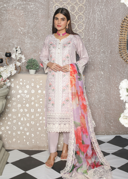 Embroidered Stitched 3 Piece Lawn Suit Design 305 Ready to Wear