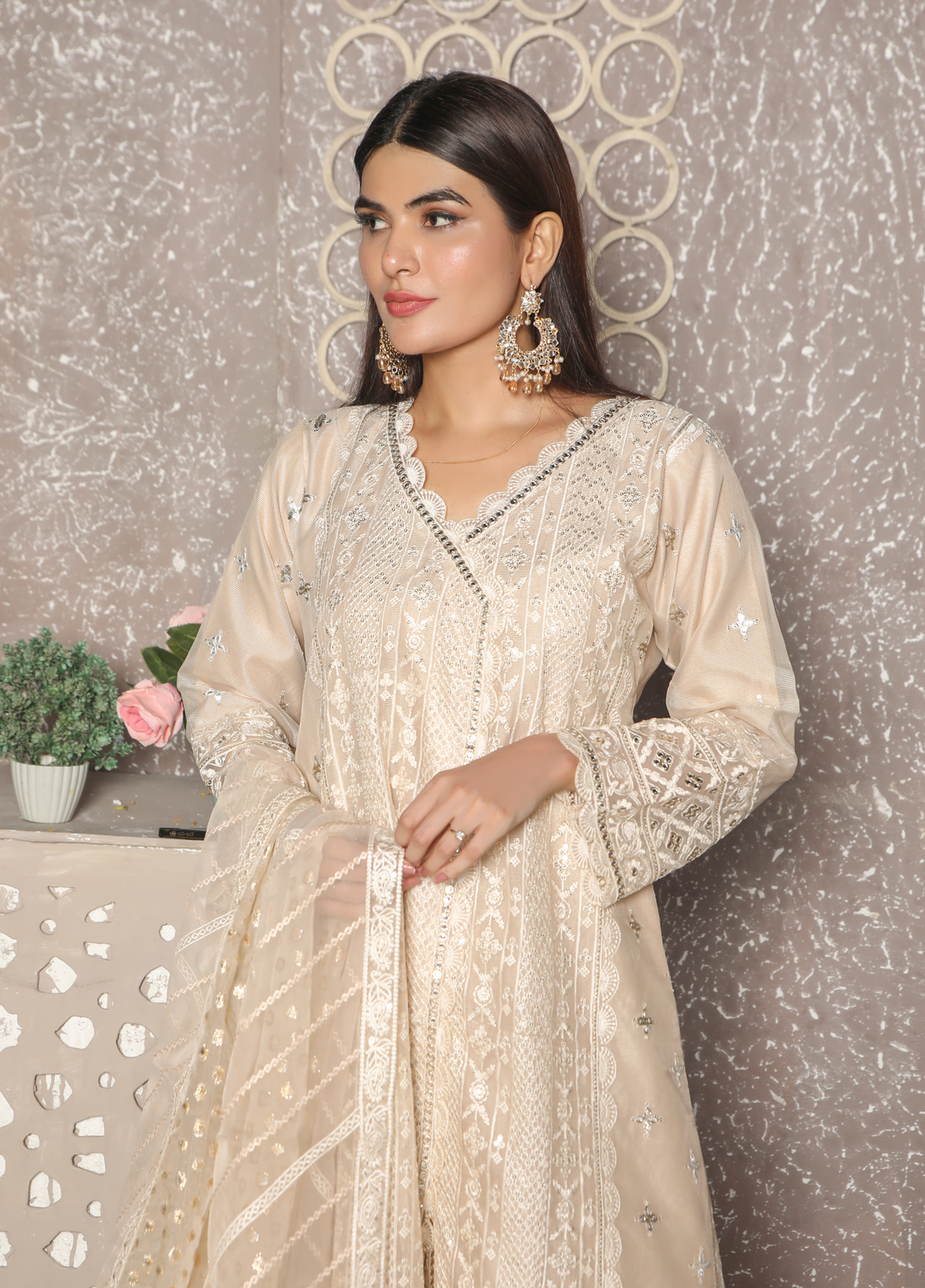 Embroidered Stitched 3 Piece Lawn Suit Design 306 Ready to Wear