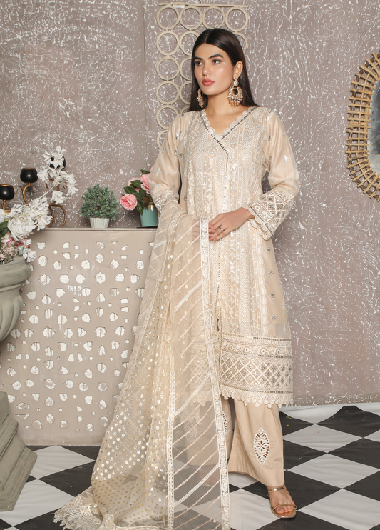 Embroidered Stitched 3 Piece Lawn Suit Design 306 Ready to Wear