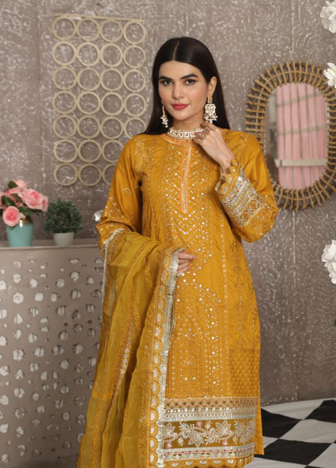 Embroidered Stitched 3 Piece Lawn Suit Design 402 Ready to Wear