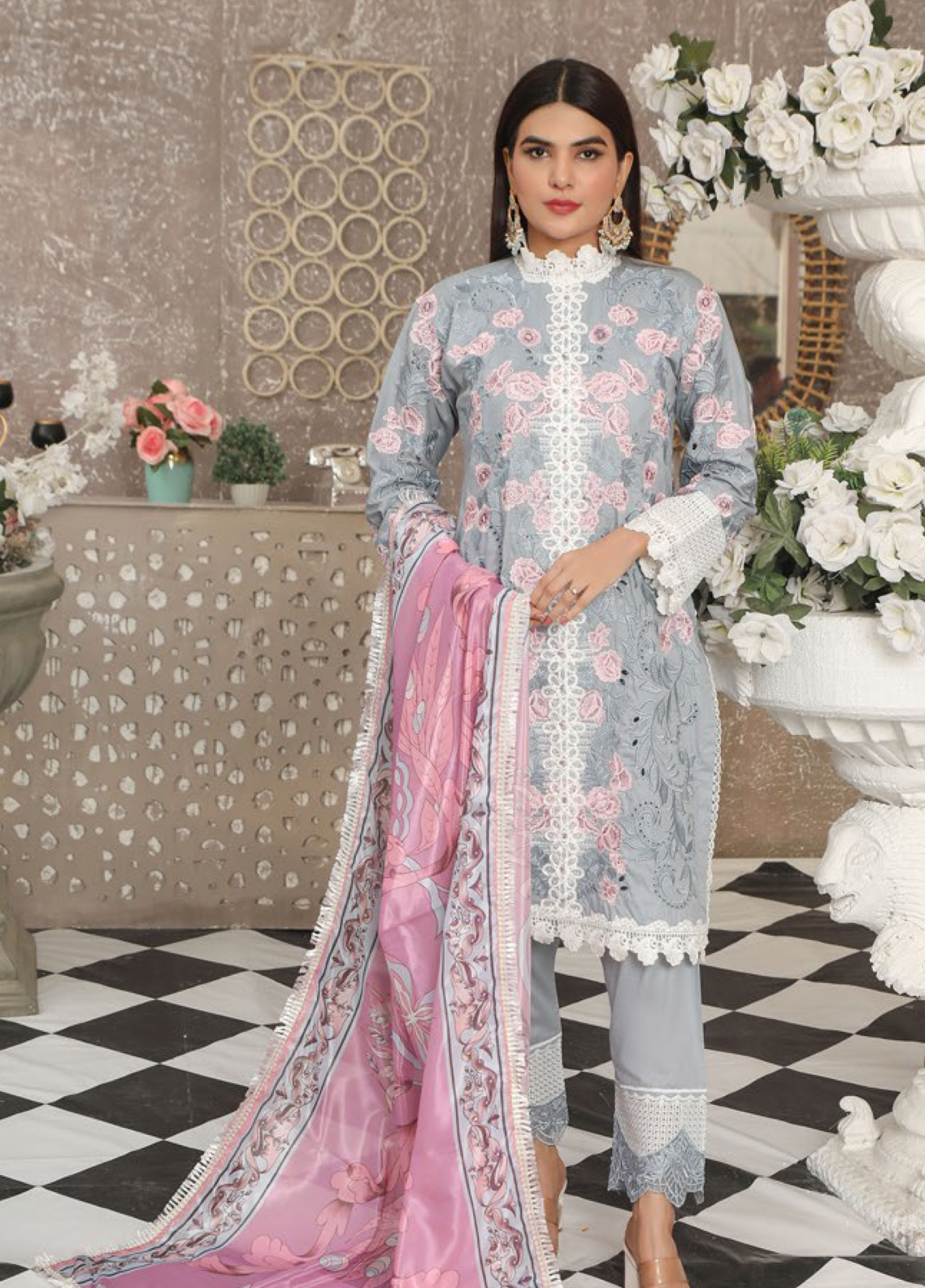 Embroidered Stitched 3 Piece Lawn Suit Design 403 Ready to Wear