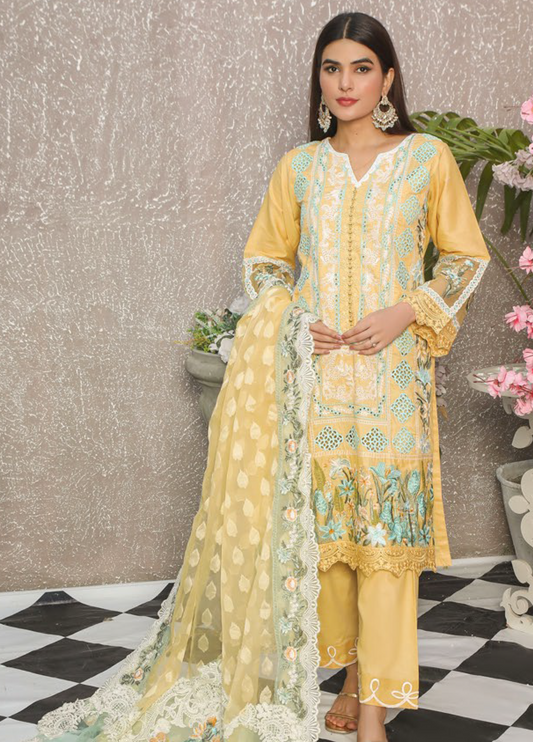 Embroidered Stitched 3 Piece Lawn Suit Design 404 Ready to Wear