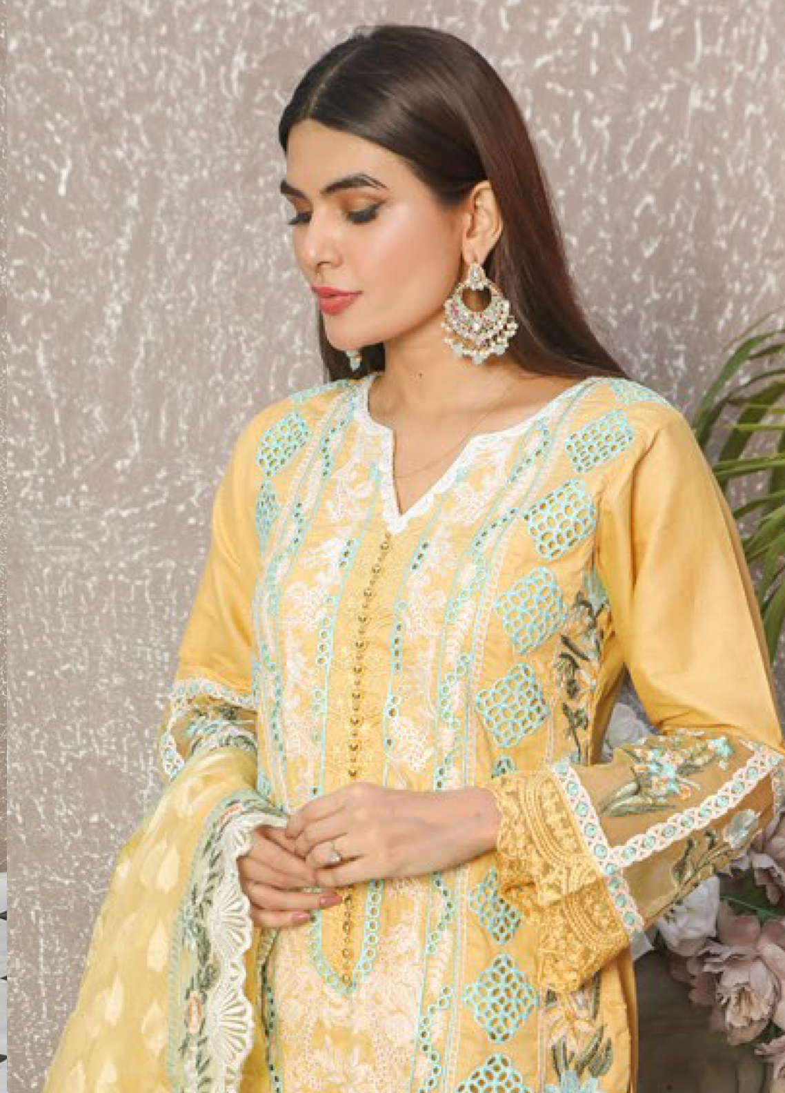 Embroidered Stitched 3 Piece Lawn Suit Design 404 Ready to Wear