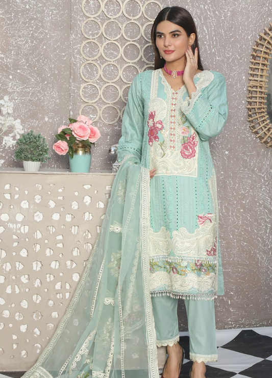 Embroidered Stitched 3 Piece Lawn Suit Design 405 Ready to Wear