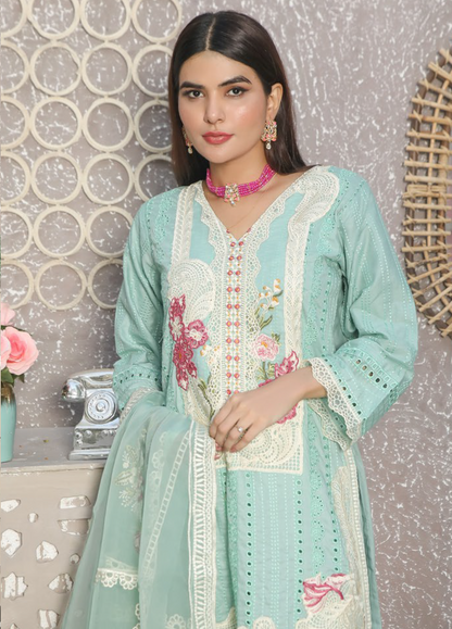 Embroidered Stitched 3 Piece Lawn Suit Design 405 Ready to Wear