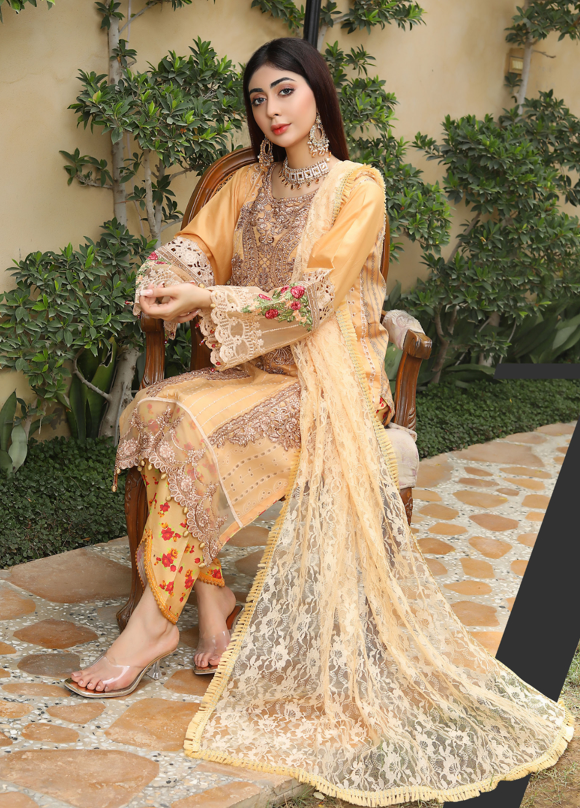 Embroidered Stitched 3 Piece Lawn Suit Design 501 Ready to Wear