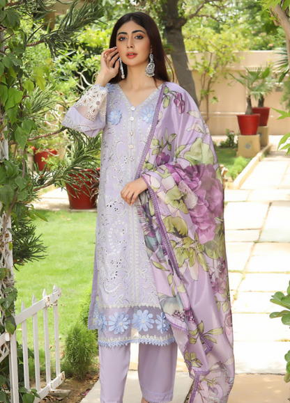 Embroidered Stitched 3 Piece Lawn Suit Design 504 Ready to Wear