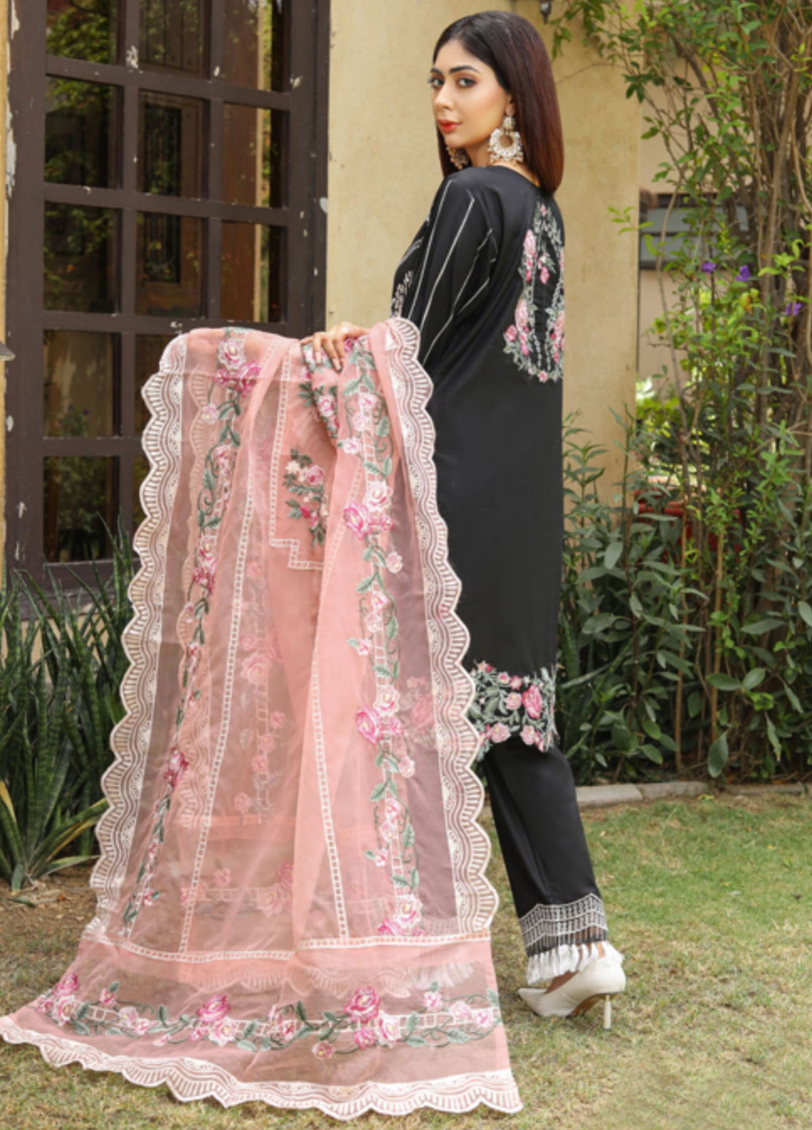 Embroidered Stitched 3 Piece Lawn Suit Design 506 Ready to Wear