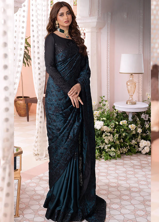 Embroidered Unstitched Saree  AJCC-D08-23-Party Wear