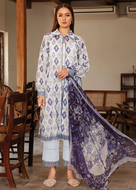 Embroidered Lawn 3 Piece Unstitched Suit M BASIC-11A - Summer Collection