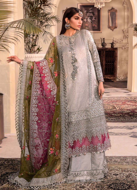 Embroidered Organza 3 Piece Unstitched Suit MBC-BD-2601-23 -Party Wear