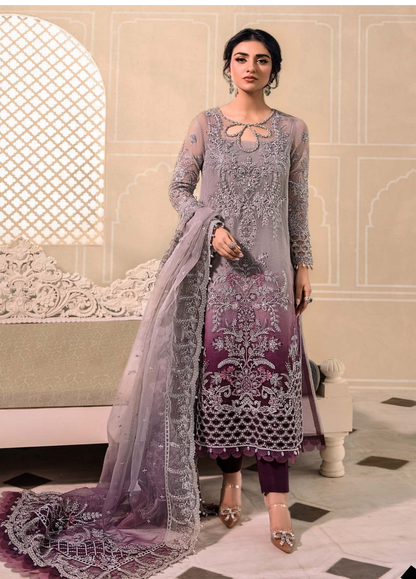 Embroidered Organza 3 Piece Unstitched Suit MBC-BD-2605-23-Party Wear