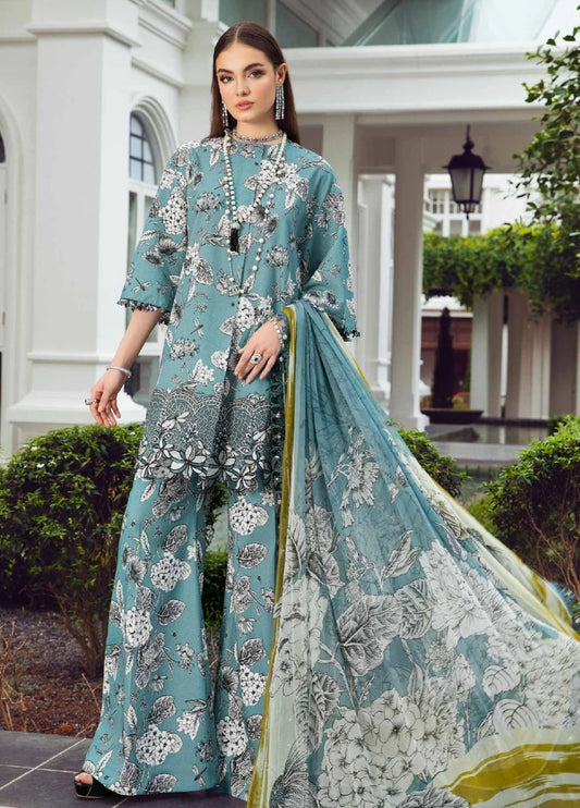 Embroidered Lawn 3 Piece Unstitched Suit MBL-MPT-1908-B-23 - Summer Collection