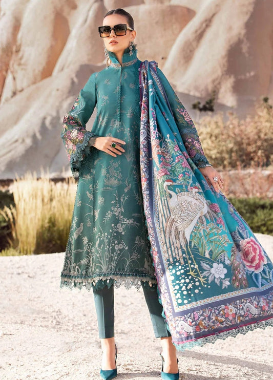 Embroidered Lawn 3 Piece Unstitched Suit MBL-MPT-2007-B-23 - Summer Collection