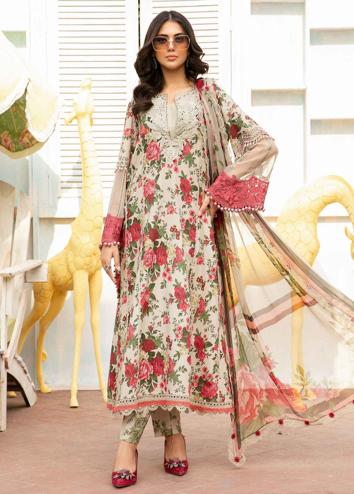 Embroidered Lawn 3 Piece Unstitched Suit MBL-MPT-2204-B-24-Summer Collection