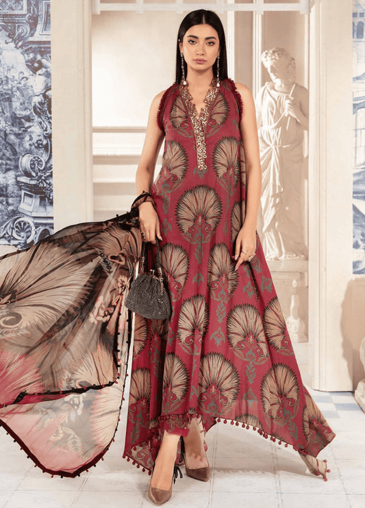 Embroidered Lawn 3 Piece Unstitched Suit MBL-MPT-2209-B-24- Summer Collection