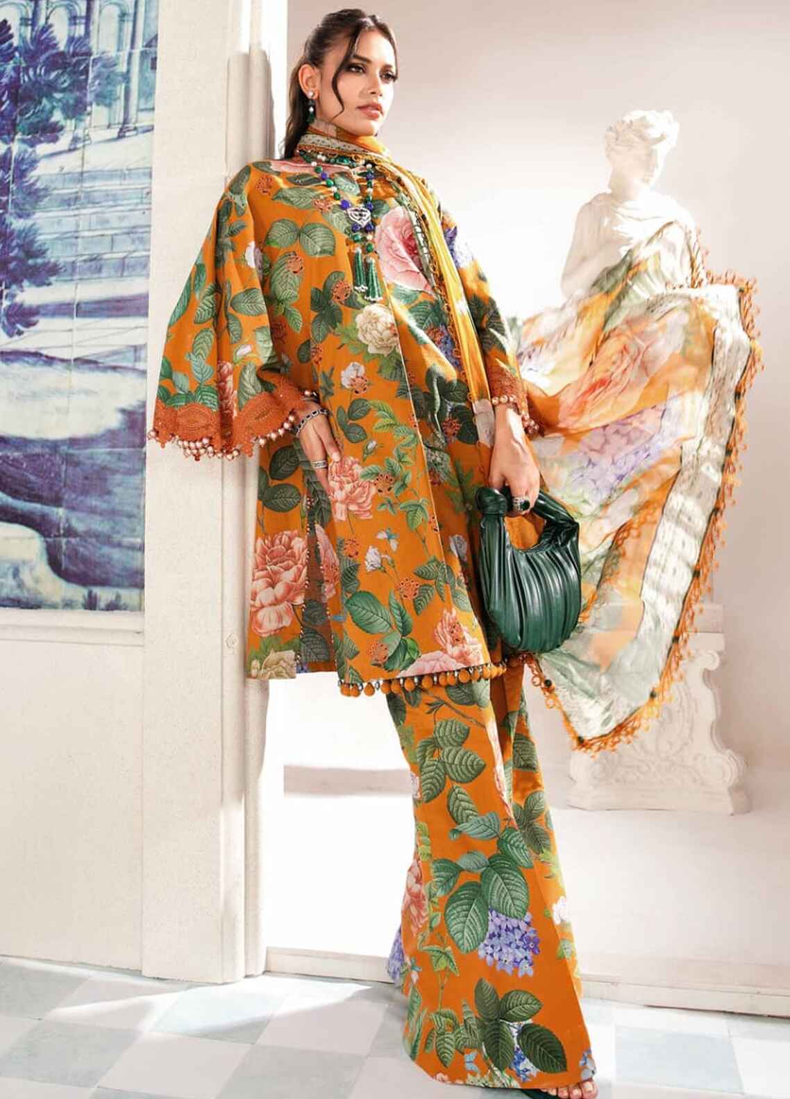 Embroidered Lawn 3 Piece Unstitched Suit MBL-MPT-2210-B-24-Summer Collection