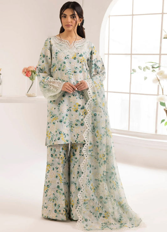 Embroidered Lawn 3 Piece Unstitched Suit ML-PLS-114-24 - Summer Collection