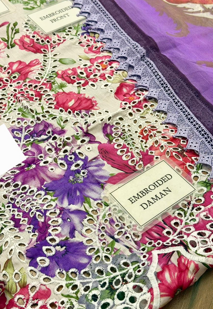 Embroidered Lawn 3 Piece Unstitched Suit MBL-MPT-2902-A-26 - Summer Collection