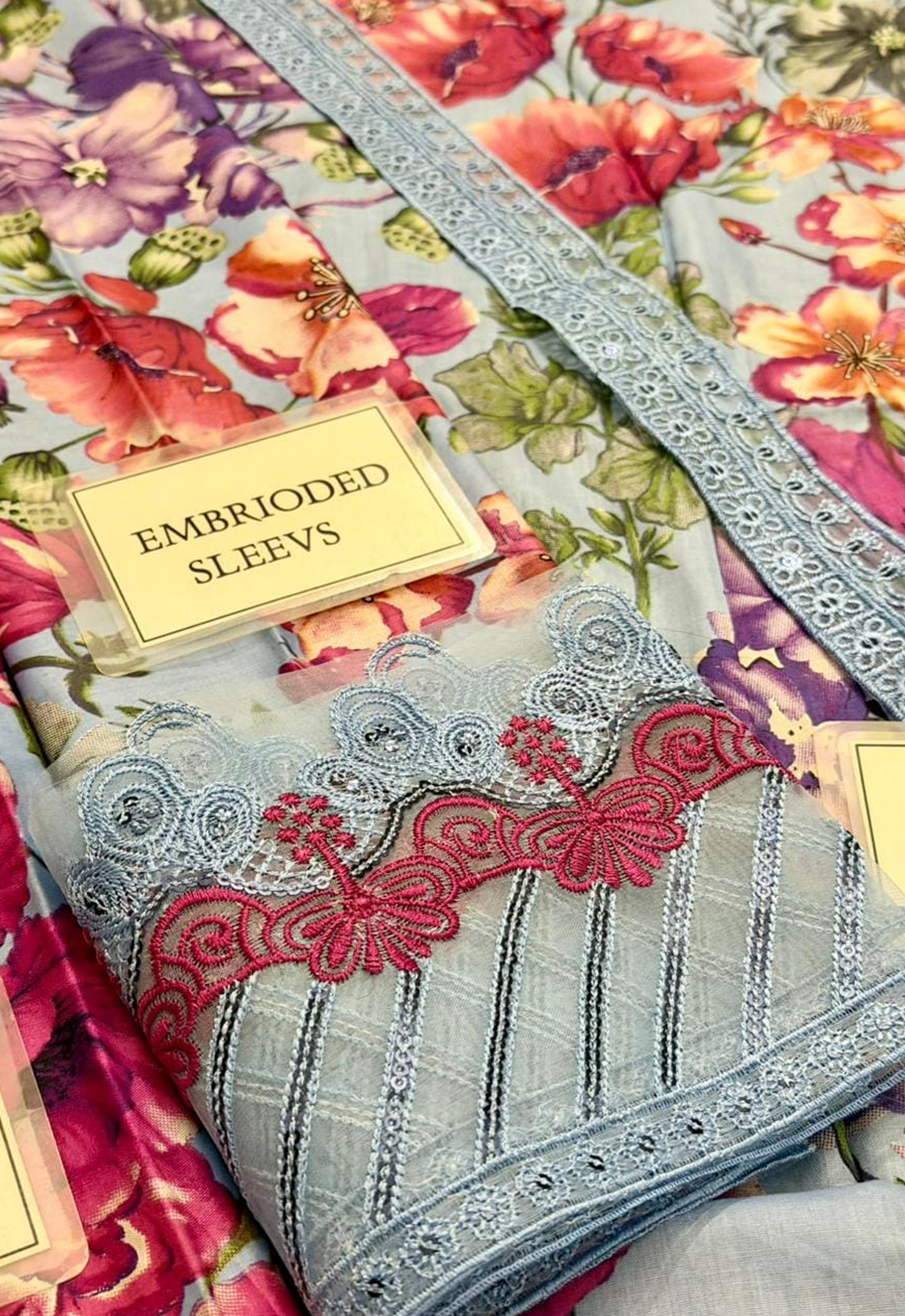 Embroidered Lawn 3 Piece Unstitched Suit MBL-MPT-2902-B-26 - Summer Collection