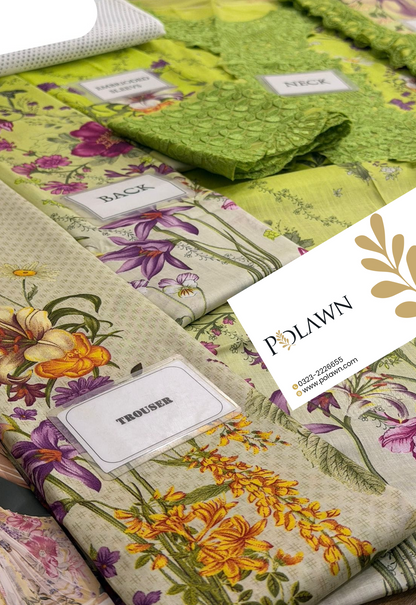Embroidered Lawn 3 Piece Unstitched Suit MBL-MPT-2909-A-26 - Summer Collection