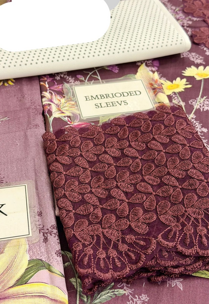 Embroidered Lawn 3 Piece Unstitched Suit MBL-MPT-2909-B-26 - Summer Collection