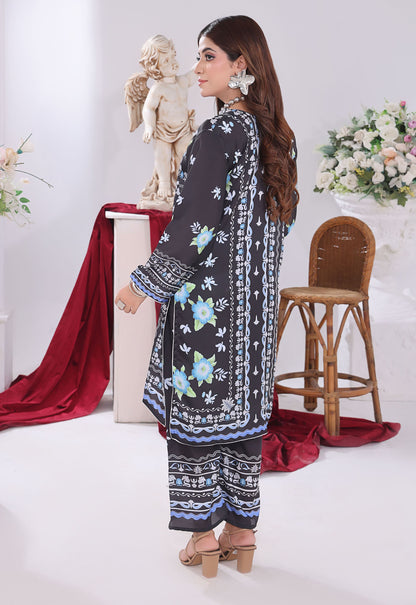 Polawn Printed Stitched 2 Piece Chamuse Silk Suit PB-CHAMUSE-104 - Basic Pret