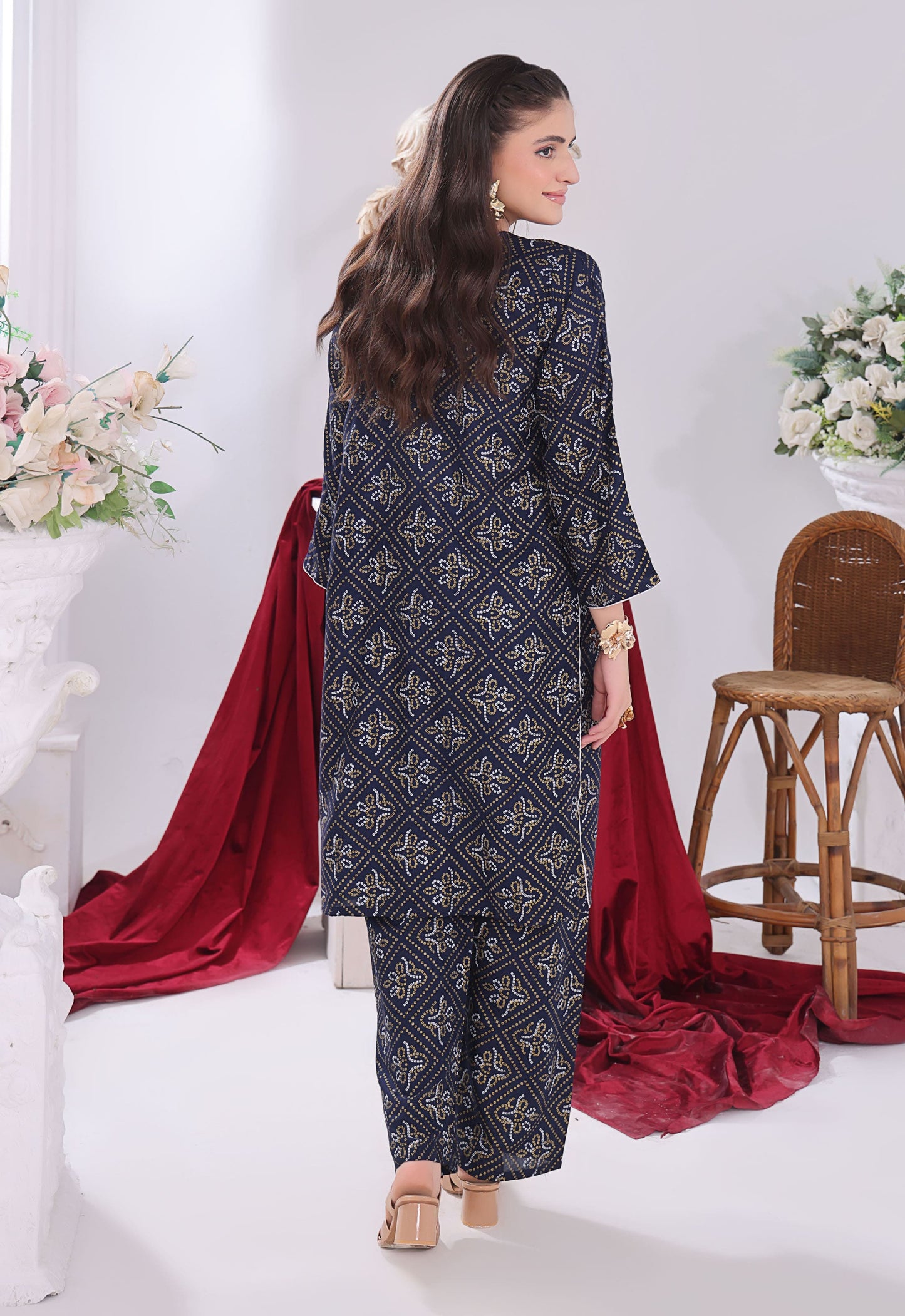 Polawn Printed Stitched 2 Piece Premium Linen Suit PB-LINEN-105 - Basic Pret