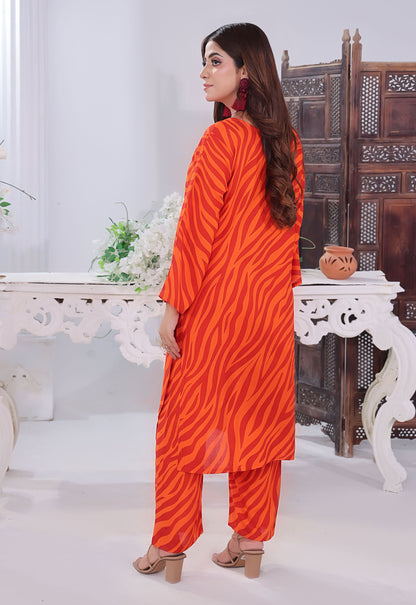 Polawn Printed Stitched 2 Piece Premium Linen Suit PB-LINEN-106-B - Basic Pret