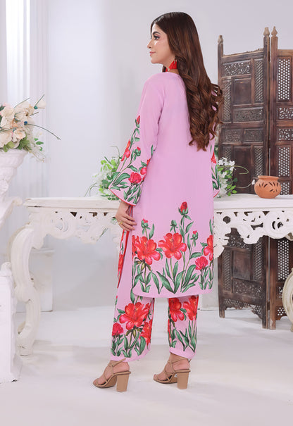 Polawn Printed Stitched 2 Piece Chamuse Silk Suit PB-CHAMUSE-106 - Basic Pret