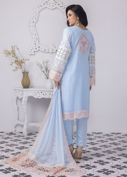 Mansoob By Polawn Embroidered Stitched 3 Piece Chiffon Suit PD-23-104 Ready to Wear