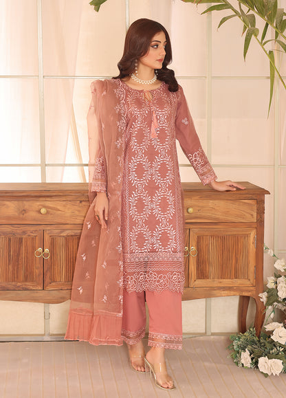 Noor-e-Jahan By Polawn Embroidered Stitched 3 Piece Organza Suit PD-23-301- Ready to Wear