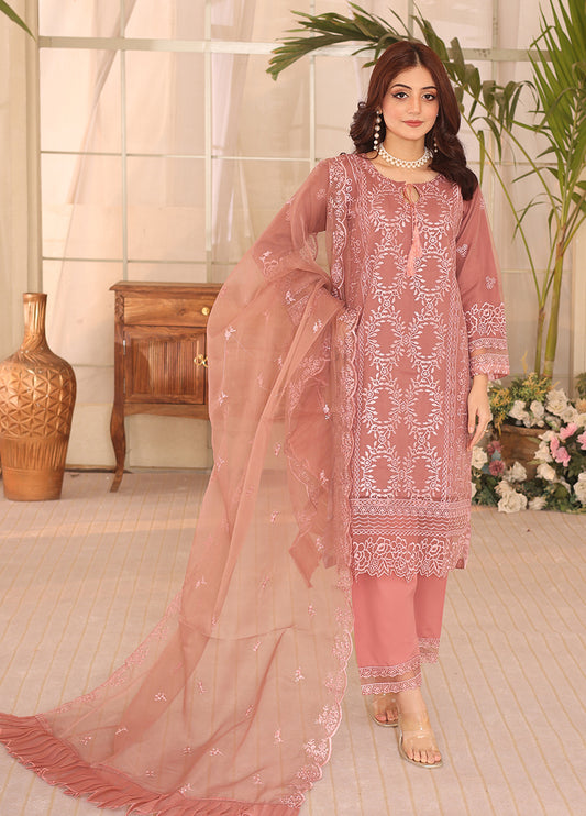 Noor-e-Jahan By Polawn Embroidered Stitched 3 Piece Organza Suit PD-23-301- Ready to Wear