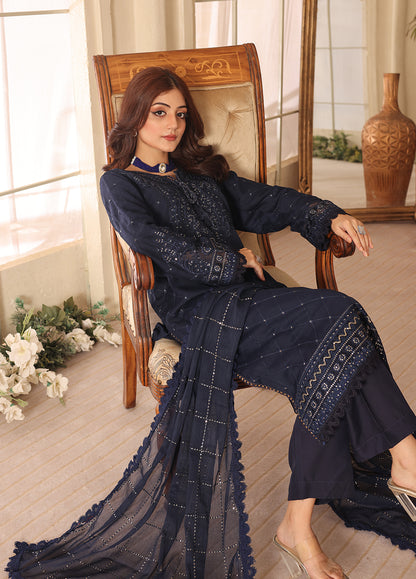 Noor-e-Jahan By Polawn Embroidered Stitched 3 Piece Chiffon Suit PD-23-304- Ready to Wear