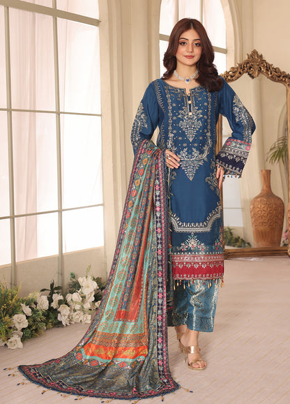 Noor-e-Jahan By Polawn Embroidered Stitched 3 Piece Chiffon Suit PD-23-305- Ready to Wear