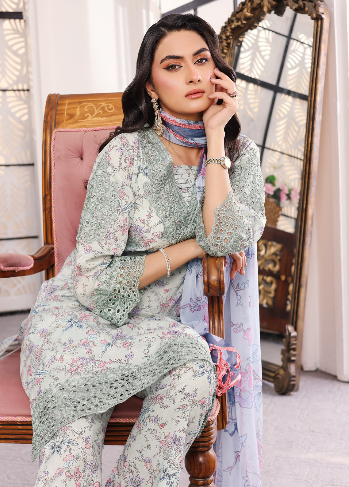 Aafreen By Polawn Embroidered Stitched 3 Piece Lawn Suit PD-24-202-Ready to Wear