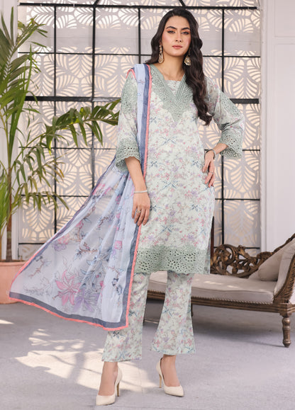 Aafreen By Polawn Embroidered Stitched 3 Piece Lawn Suit PD-24-202-Ready to Wear