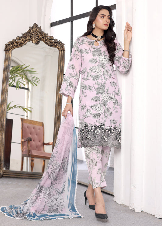 Aafreen By Polawn Embroidered Stitched 3 Piece Lawn Suit PD-24-204-A-Ready to Wear