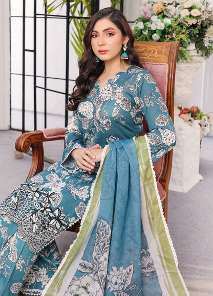 Aafreen By Polawn Embroidered Stitched 3 Piece Lawn Suit PD-24-204-B-Ready to Wear