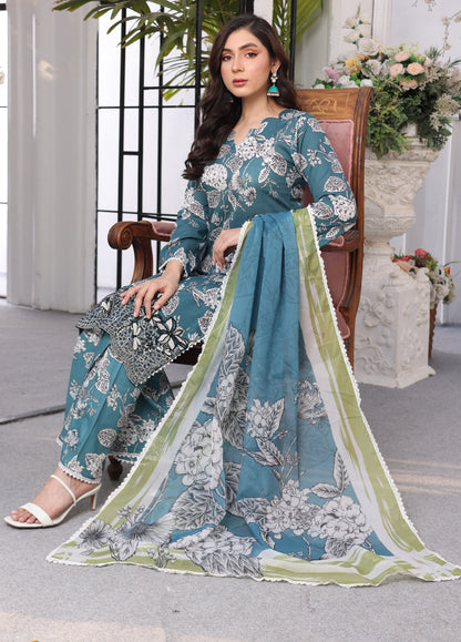 Aafreen By Polawn Embroidered Stitched 3 Piece Lawn Suit PD-24-204-B-Ready to Wear