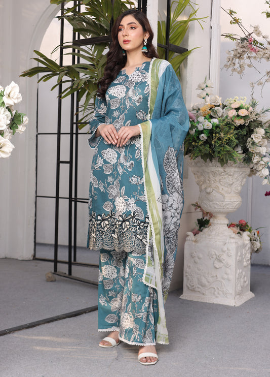 Aafreen By Polawn Embroidered Stitched 3 Piece Lawn Suit PD-24-204-B-Ready to Wear
