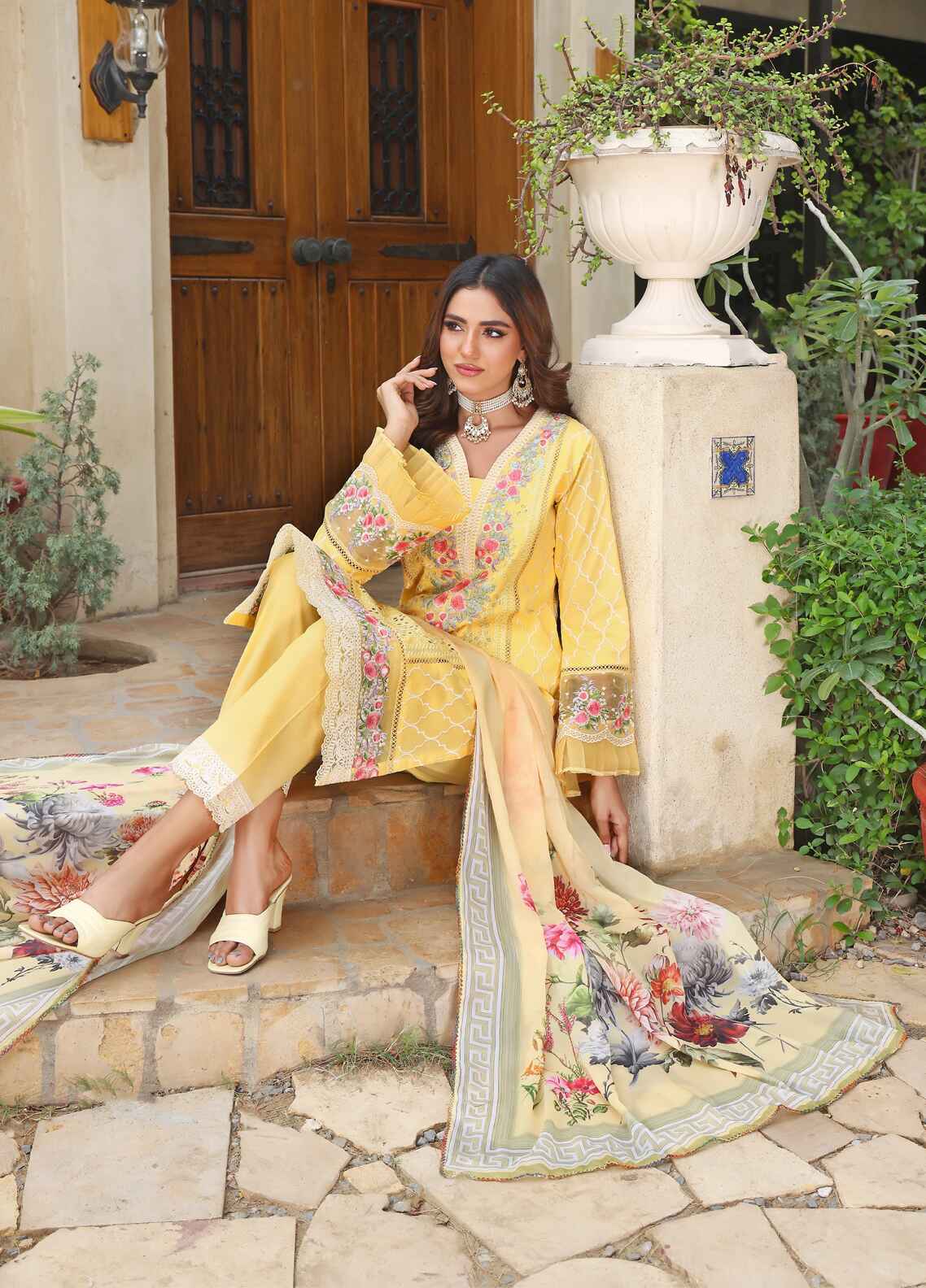 Tehzeeb By Polawn Embroidered Stitched 3 Piece Lawn Suit PD-24-301 - Ready to Wear