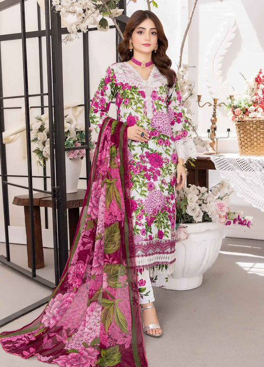 Nayab By Polawn Embroidered Stitched 3 Piece Lawn Suit PD-24-401-A-Ready to Wear
