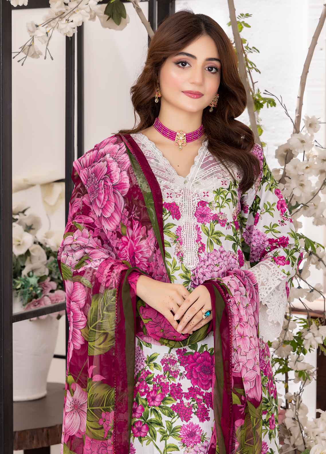 Nayab By Polawn Embroidered Stitched 3 Piece Lawn Suit PD-24-401-A-Ready to Wear