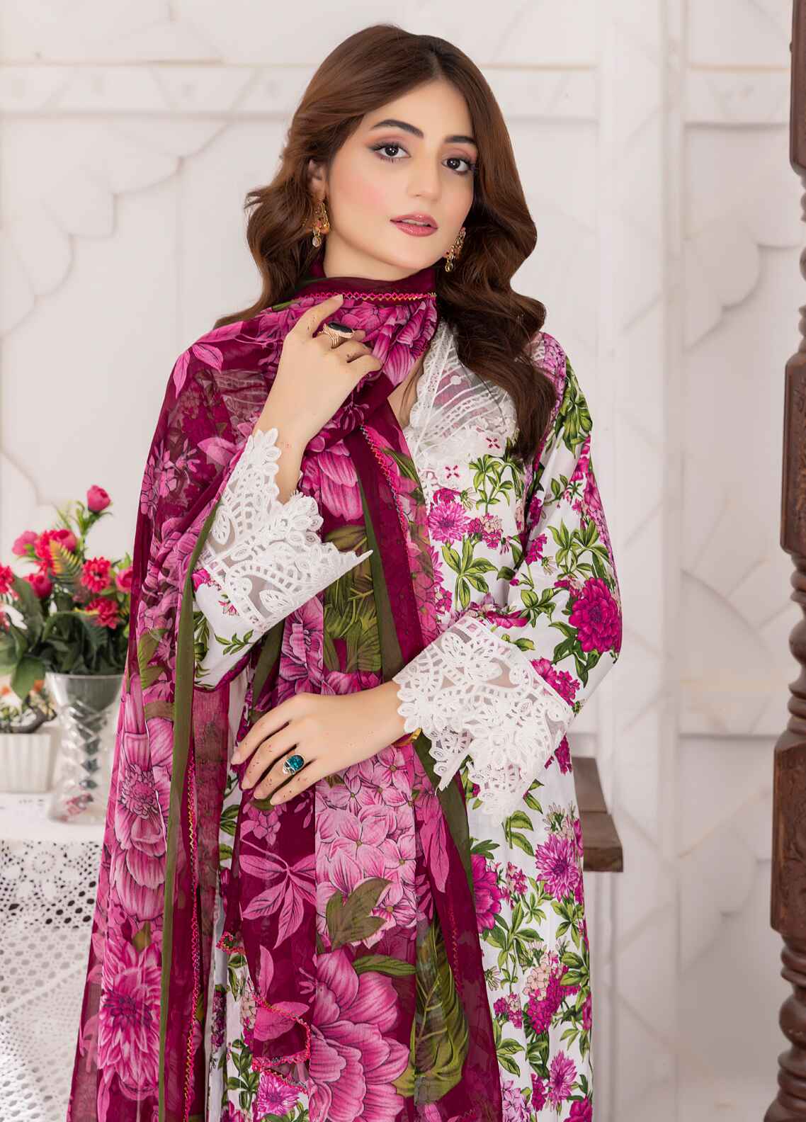 Nayab By Polawn Embroidered Stitched 3 Piece Lawn Suit PD-24-401-A-Ready to Wear